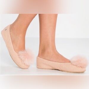 UGG Pom Pom Andy Slip On Shearling Flats Slippers Women’s